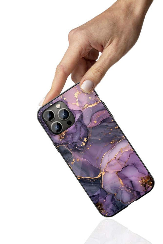 Amethyst Marble Phone Cover | Glass Case