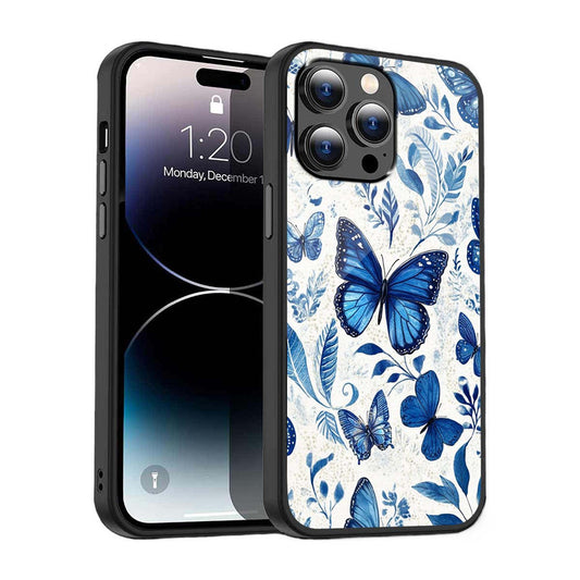 Blue Butterfly Aesthetic Phone Cover | Glass Case