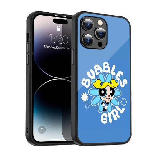 Bubbles Girl Blue Phone Cover | Glass Case