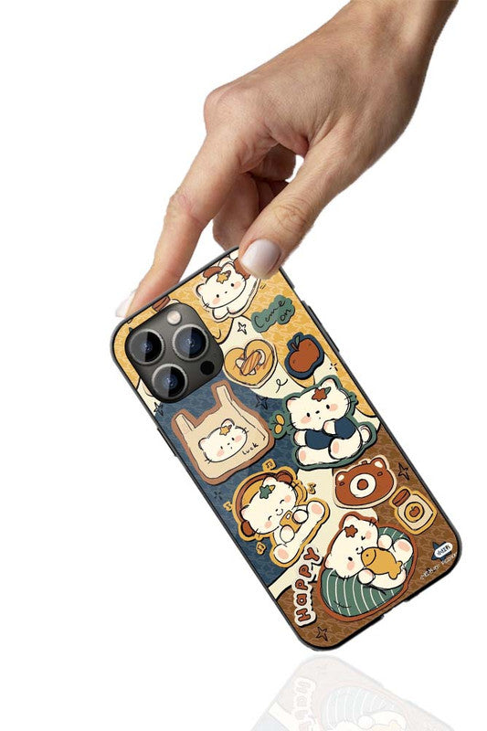 Cute Kitty Vibes Phone Cover | Glass Case