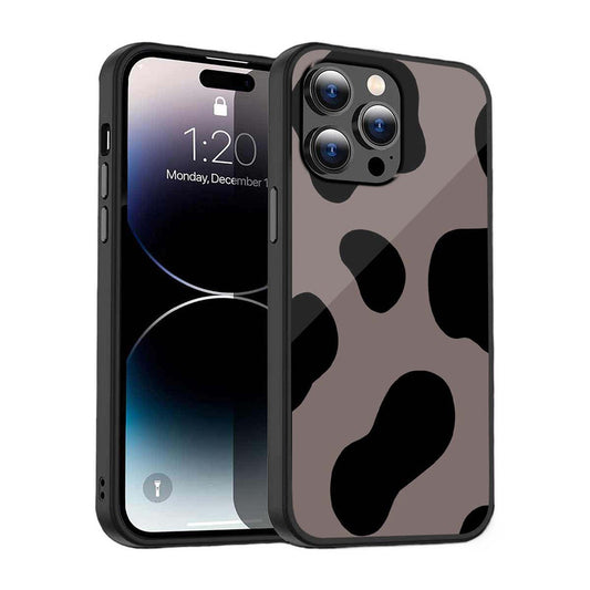 Dark Camo Cow Print Phone Cover | Glass Case