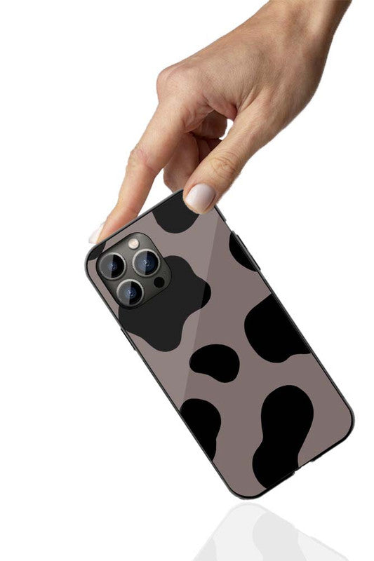 Dark Camo Cow Print Phone Cover | Glass Case