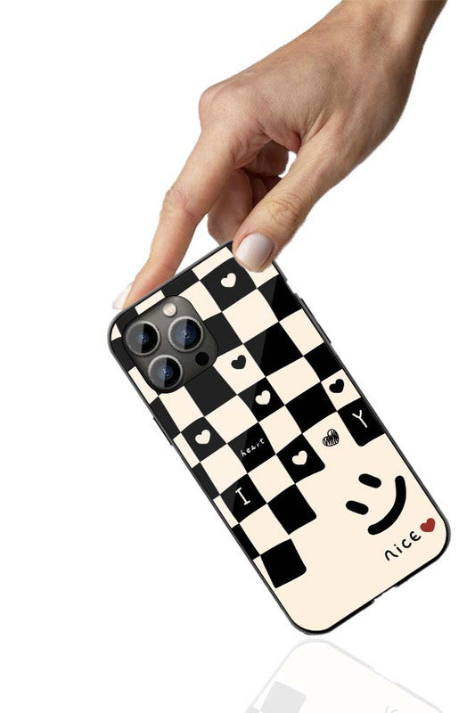 Heart Grid Phone Cover | Glass Case