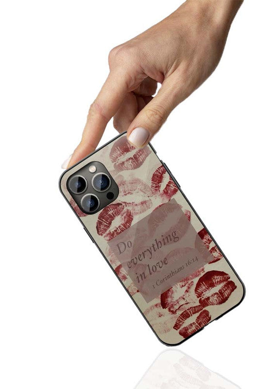 Love Kiss Quote Phone Cover | Glass Case
