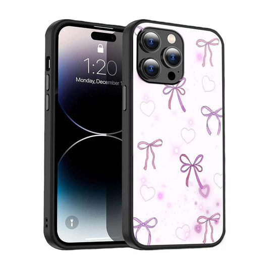 Pastel Bow Charm Phone Cover | Glass Case