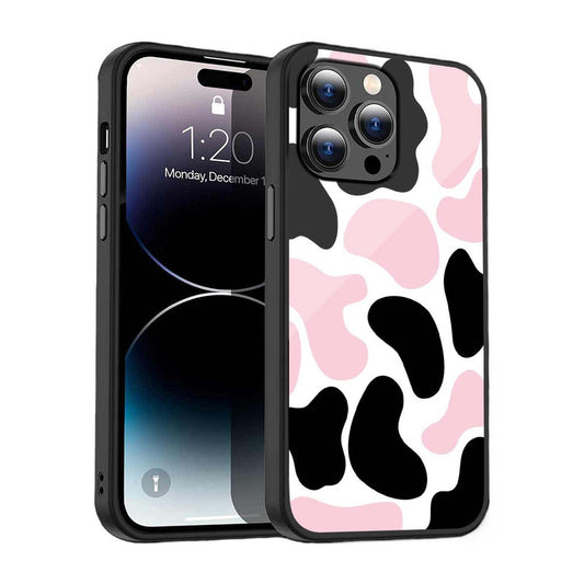 Pink Cow Print Phone Cover | Glass Case