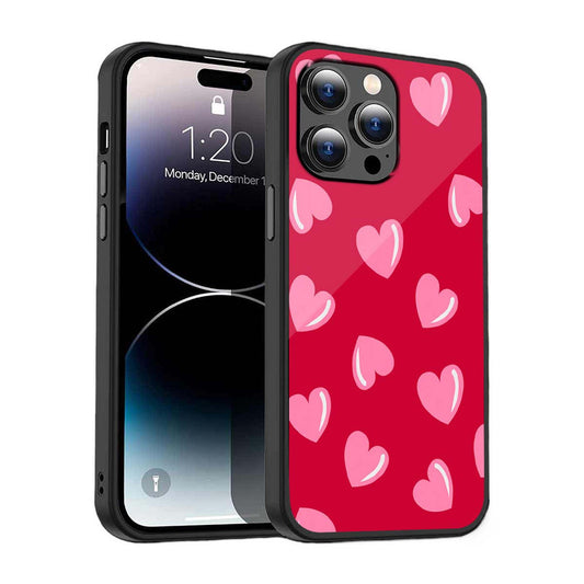 Red Hearts Phone Cover | Glass Case