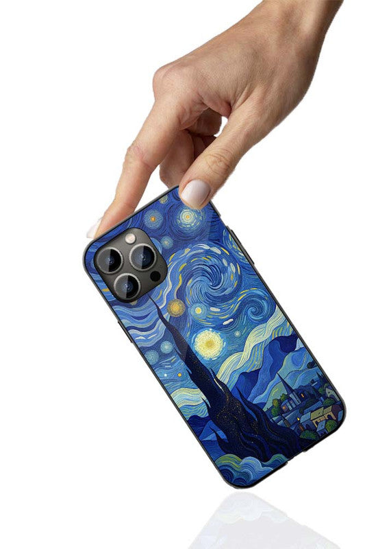 Starry Night Cat Phone Cover | Glass Case