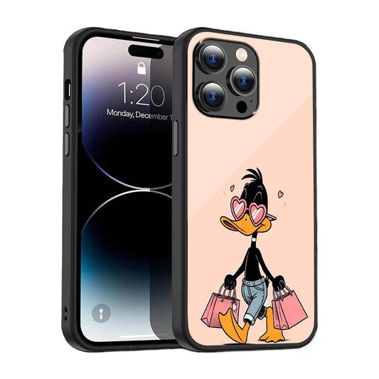 Trendy Daffy Duck Shopping Phone Cover | Glass Case