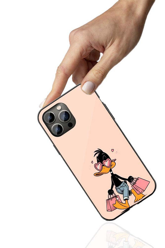 Trendy Daffy Duck Shopping Phone Cover | Glass Case