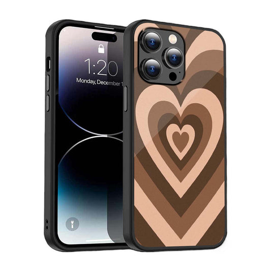 Y2K brown heart Phone Cover | Glass Case