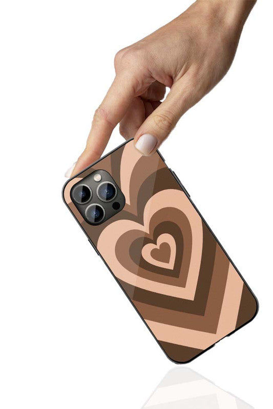 Y2K brown heart Phone Cover | Glass Case