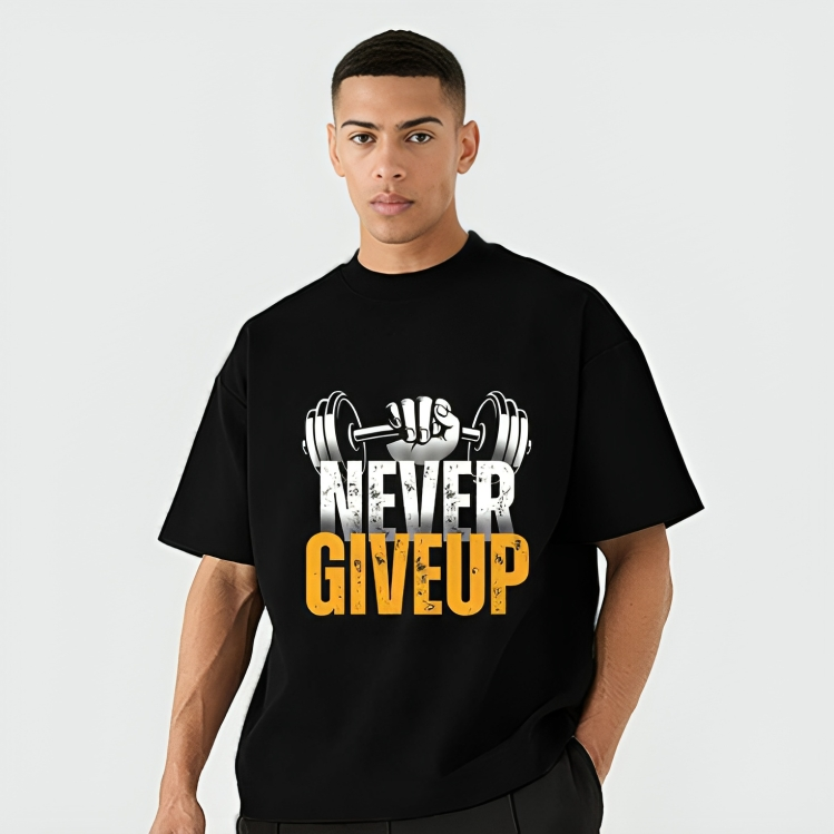 never give up | Oversize T-Shirt