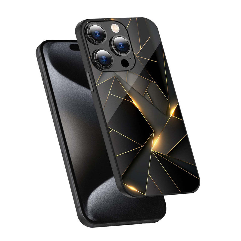 Black Gold Geometric Phone Cover | Glass Case
