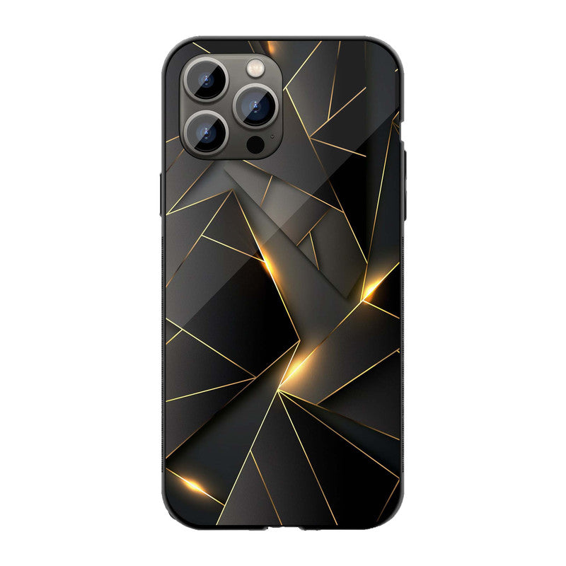 Black Gold Geometric Phone Cover | Glass Case