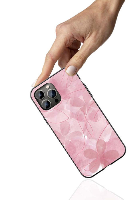 Blush Abstract Floral Phone Cover | Glass Case