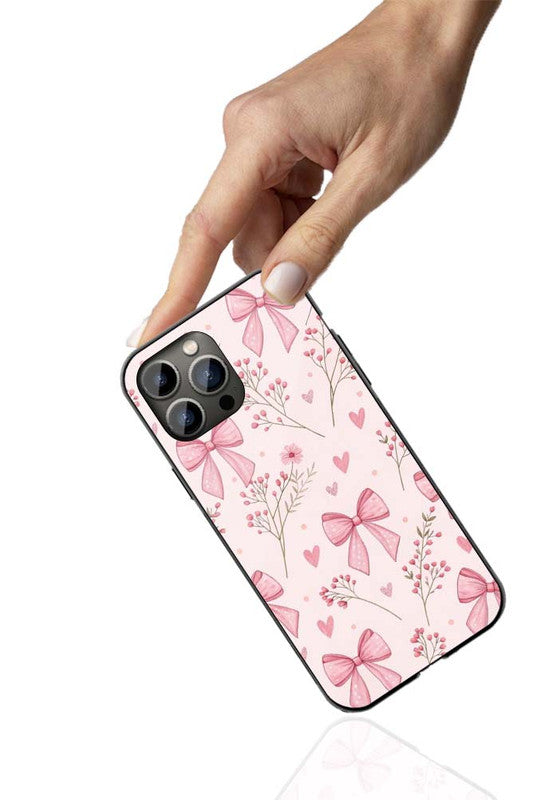 Blush Bow Phone Cover | Glass Case