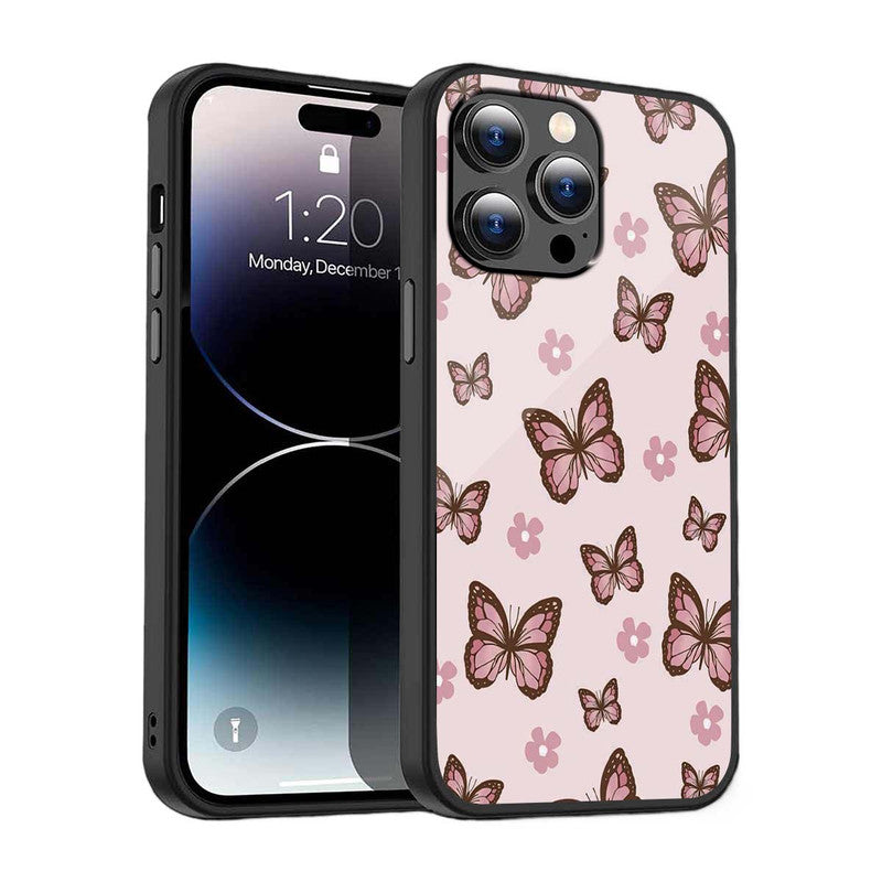 Blush Butterfly Charm Phone Cover | Glass Case
