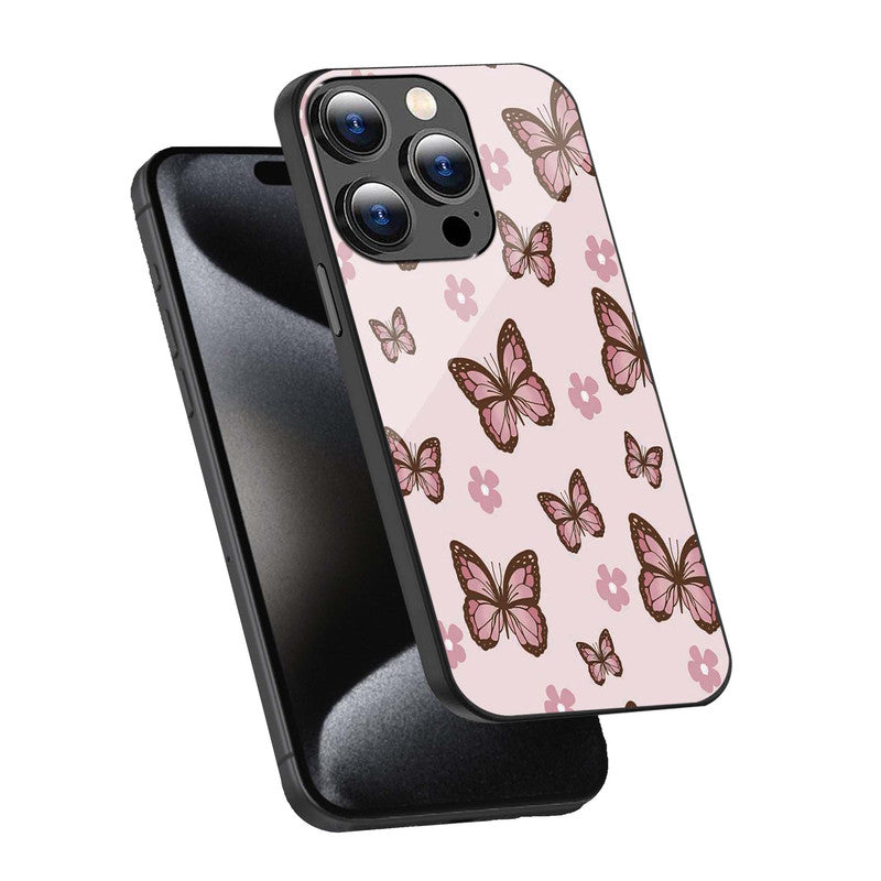 Blush Butterfly Charm Phone Cover | Glass Case