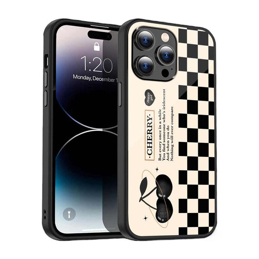 Cherry Check Phone Cover | Glass Case
