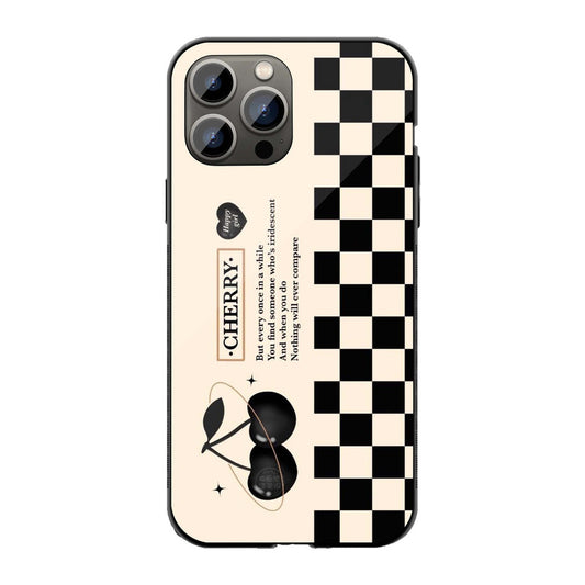 Cherry Check Phone Cover | Glass Case