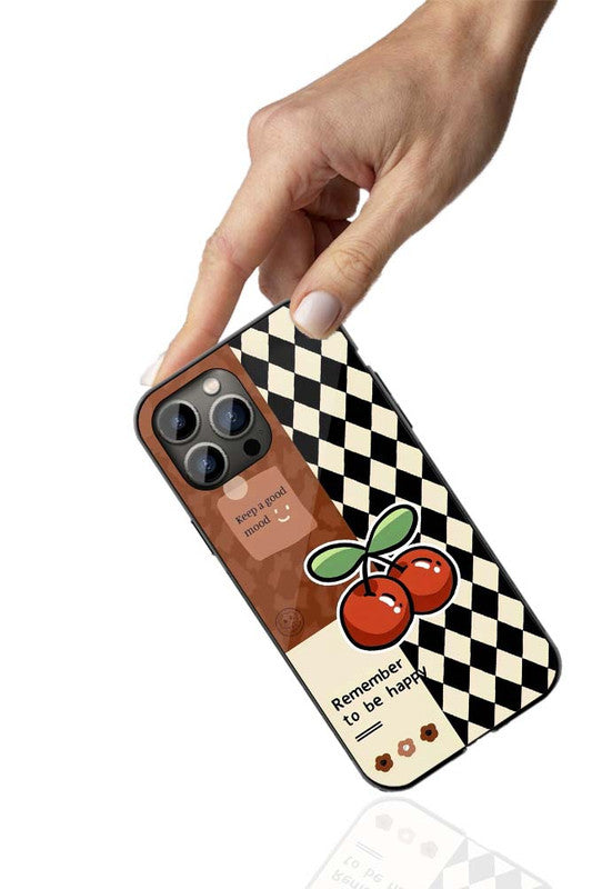 Cherry Mood Retro Phone Cover | Glass Case