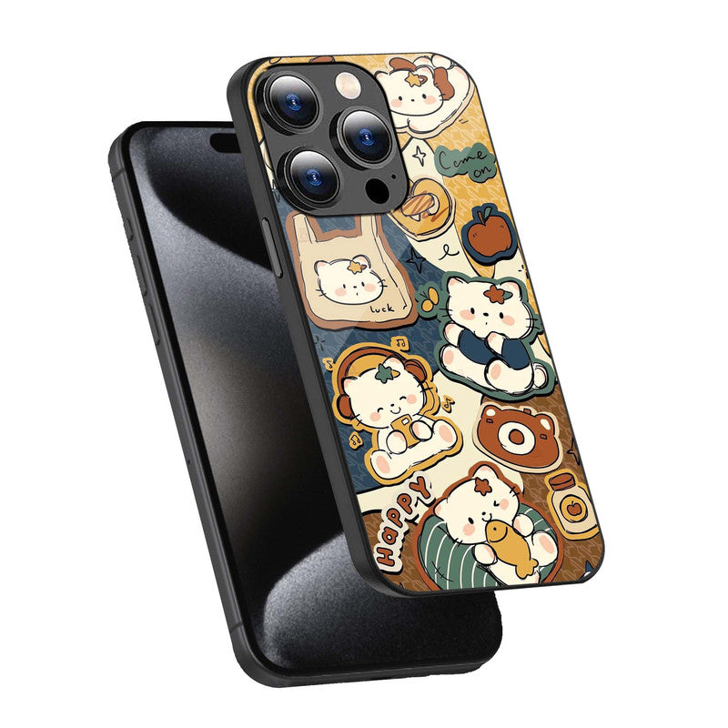 Cute Kitty Vibes Phone Cover | Glass Case