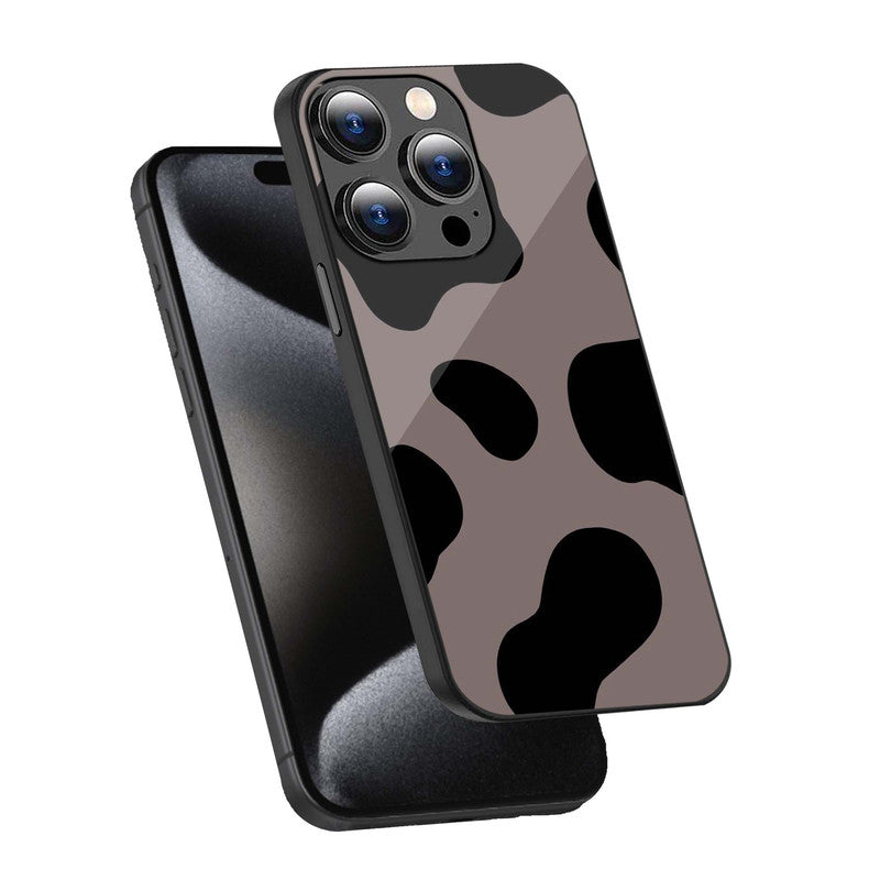 Dark Camo Cow Print Phone Cover | Glass Case