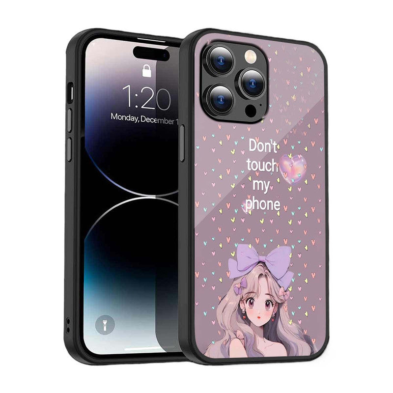 Don't Touch My Phone - Kawaii Aesthetic Phone Cover | Glass Case