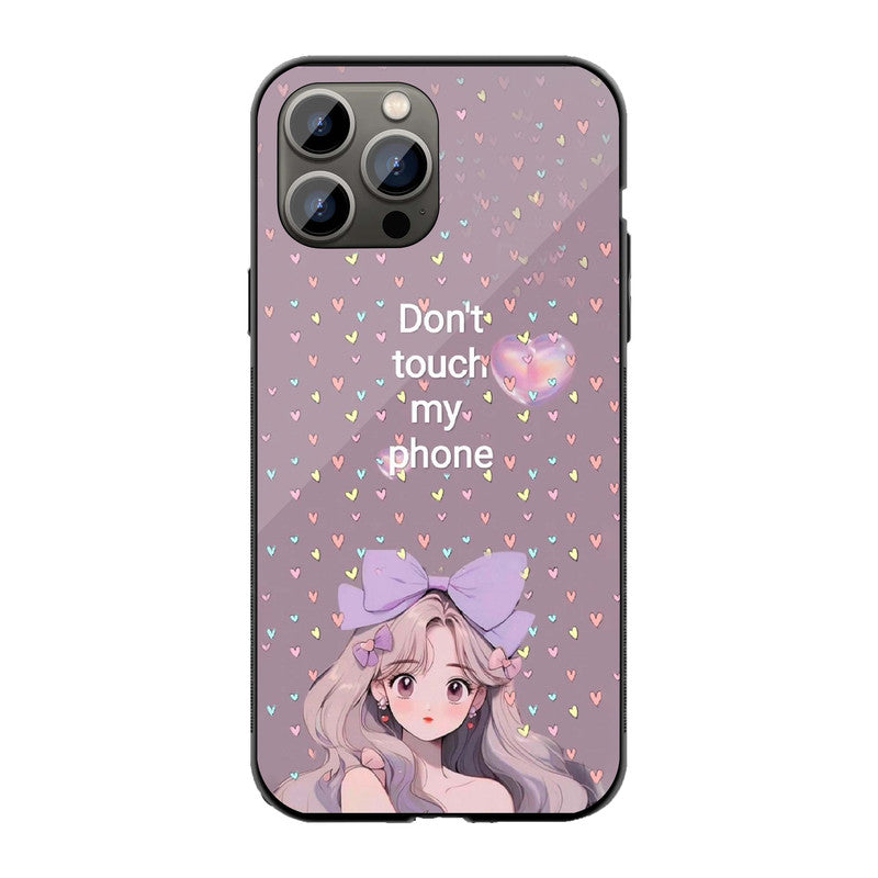 Don't Touch My Phone - Kawaii Aesthetic Phone Cover | Glass Case