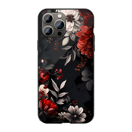 Elegant Dark Flora Phone Cover | Glass Case