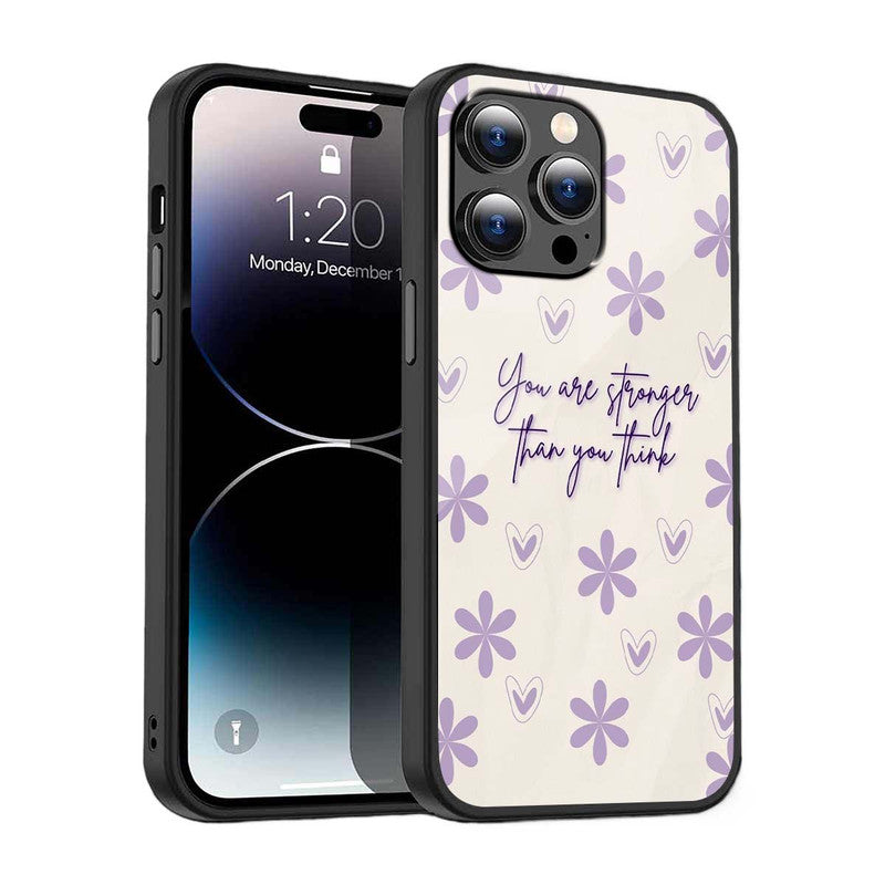 Floral Motivation Phone Cover | Glass Case
