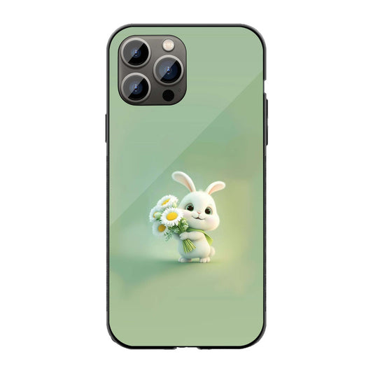 Fluffy Bunny Charm Phone Cover | Glass Case