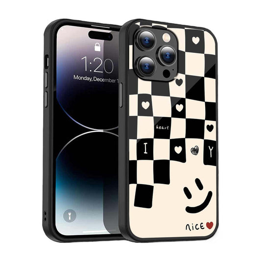 Heart Grid Phone Cover | Glass Case