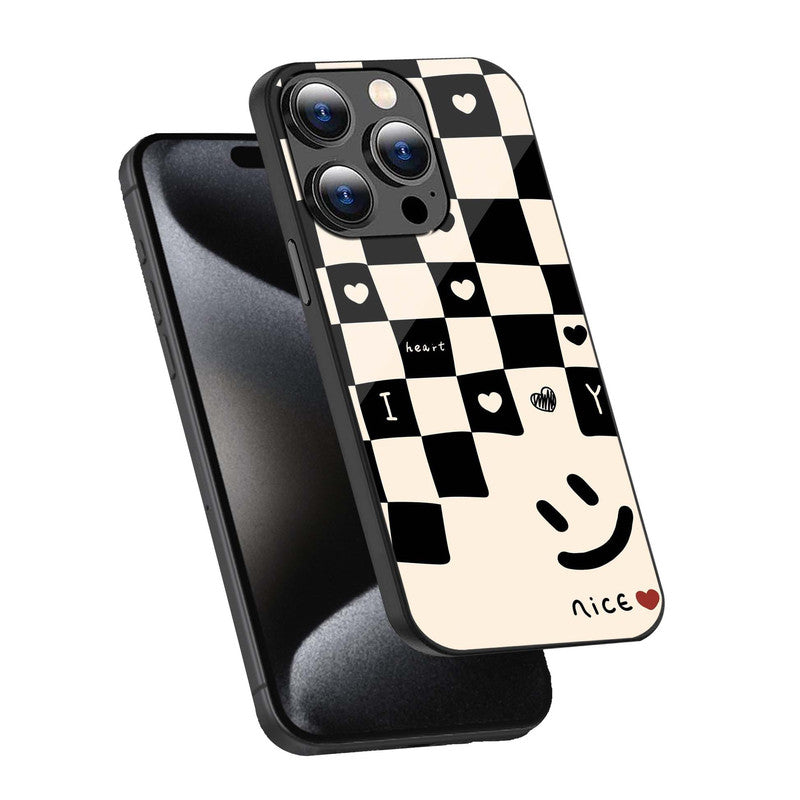 Heart Grid Phone Cover | Glass Case