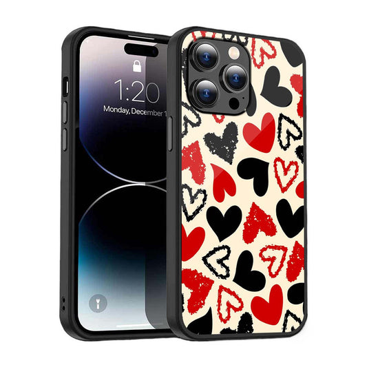 Heart Scribbles Love Phone Cover | Glass Case