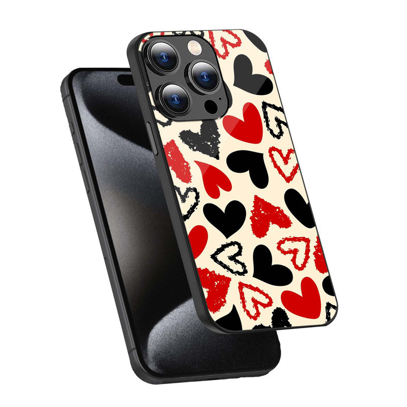 Heart Scribbles Love Phone Cover | Glass Case
