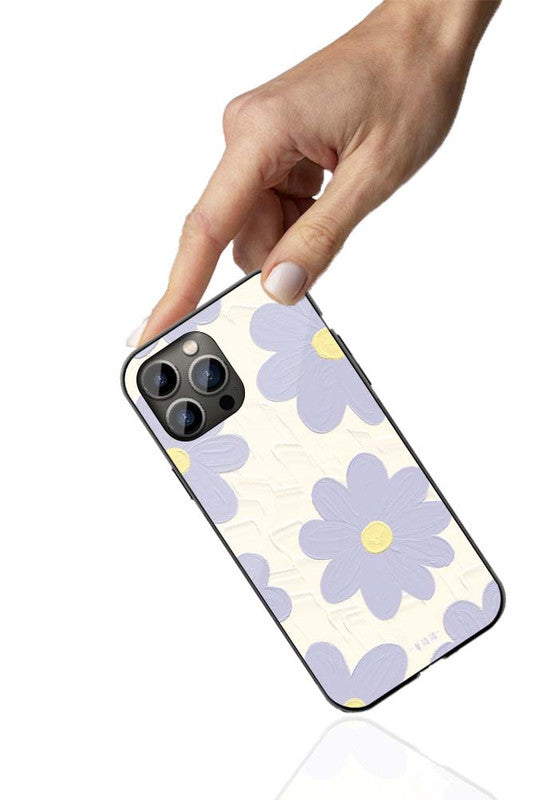 Lavender Daisy Phone Cover | Glass Case