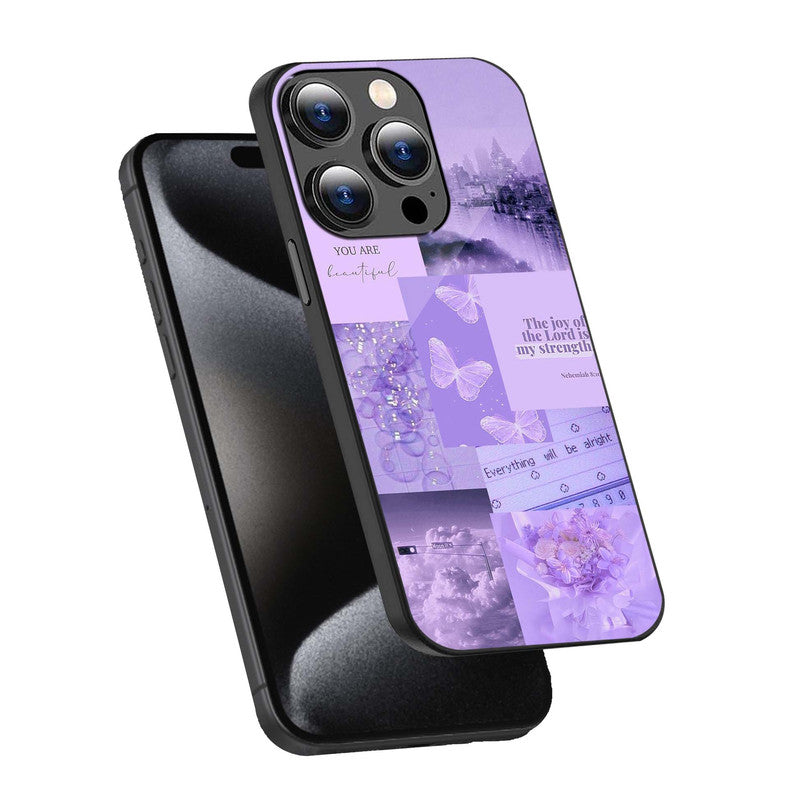 Lavender Dream Collage Phone Cover | Glass Case