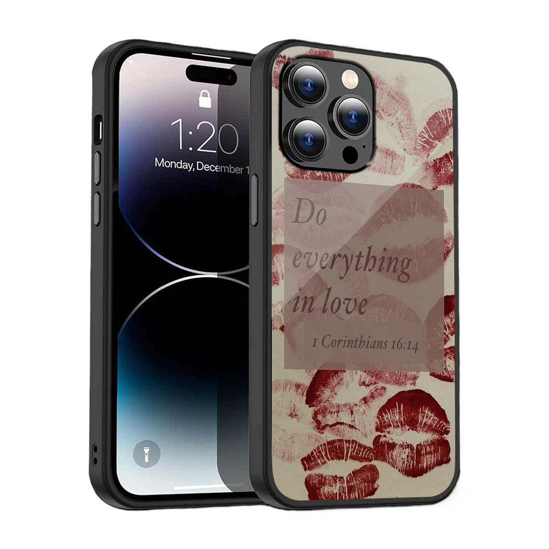 Love Kiss Quote Phone Cover | Glass Case