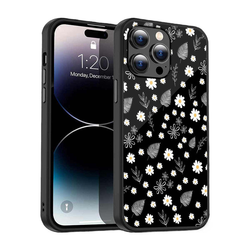 Noir Daisy Phone Cover | Glass Case