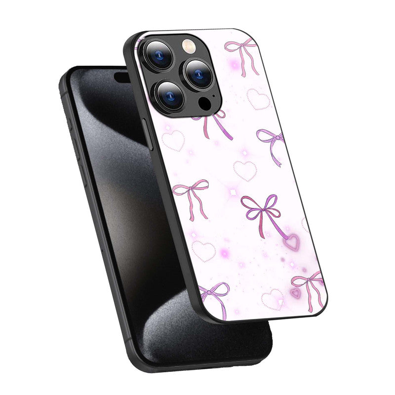 Pastel Bow Charm Phone Cover | Glass Case