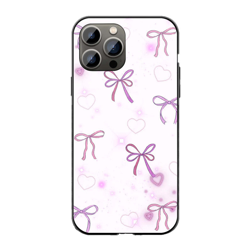 Pastel Bow Charm Phone Cover | Glass Case
