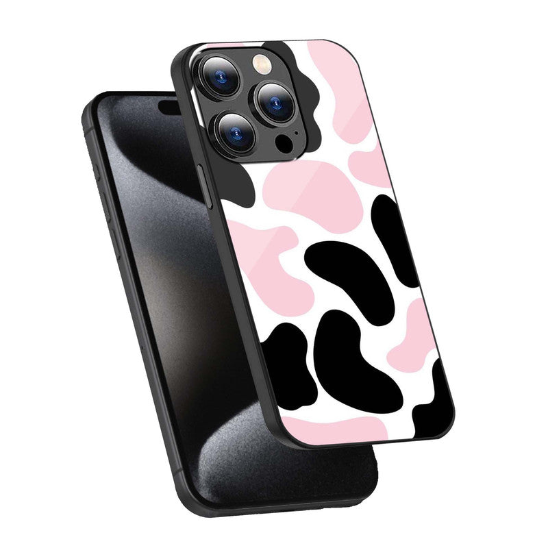 Pink Cow Print Phone Cover | Glass Case