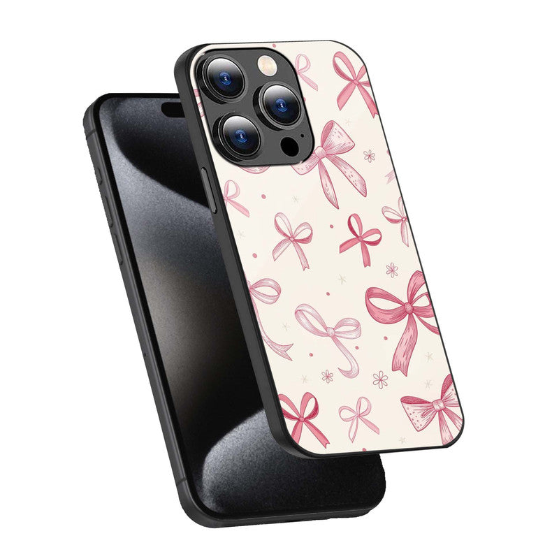 Pink Ribbon Charm Phone Cover | Glass Case