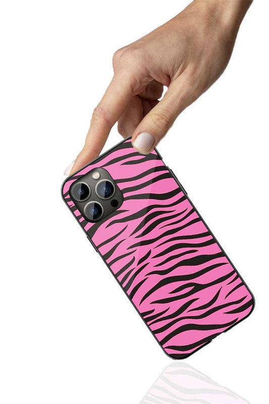 Pink Zebra Phone Cover | Glass Case