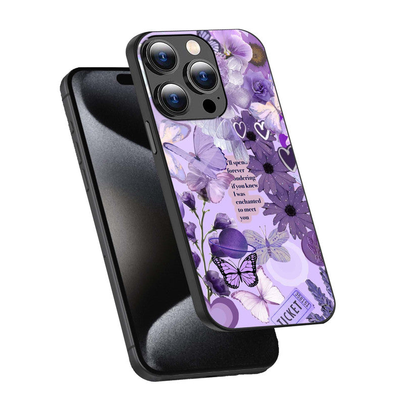 Purple Butterfly Collage Phone Cover | Glass Case