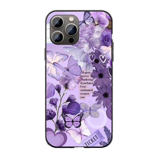 Purple Butterfly Collage Phone Cover | Glass Case