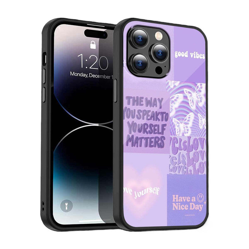 Purple Positivity Phone Cover | Glass Case