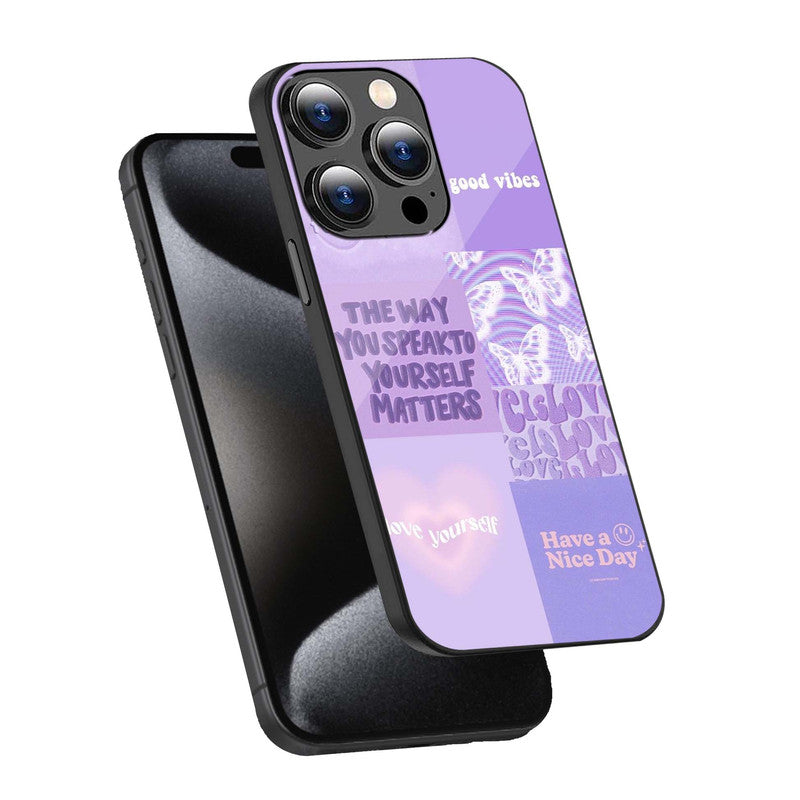 Purple Positivity Phone Cover | Glass Case